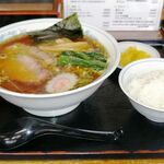 手打中華 英 - ラーメン 750円 ミニライスサービス