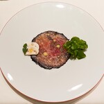 レストラン コバヤシ - 和牛みすじ肉の赤ワイ漬け