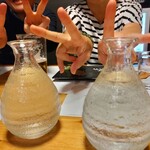 酒肴 新屋敷 - 左、正雪。右、まつもと。