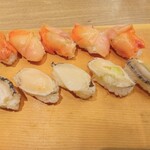 寿司 築地日本海 - 赤貝　アワビ
