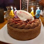 酒肴 新屋敷 - みんなから、ボクたちふたりへサプライズケーキ＼(^o^)／