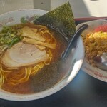 ラーメン元気 - 辛えび炒飯セット（醤油麺硬め）