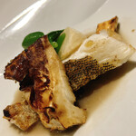 recte - アイナメです。長野産の松茸、蕪と共に。スープはアイナメの骨からとりました