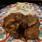 富山ブラックラーメン中嶋 - 豚バラの赤ワイン煮（日本酒にも合いました、美味い！）