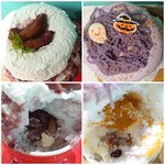 かき氷&デザート&カフェ ボンジョルネ - 別の日のいちじくレアチーズ氷(8月) 1,400円、ハロウィン氷(10月) 2,000円✨(上から&中身！)いちじくとクラッカーが中に♡ハロウィン氷はかぼちゃとキャラメリゼされた鳴門金時も！