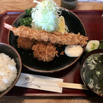 とんまる - ヒレカツとエビフライランチ¥1,050