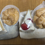 ケーキハウス　ショウタニ 大丸神戸店 - マスカット、いちごのショートケーキとシュークリーム