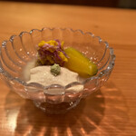 日本料理 たかむら - 焼き茄子　汲み上げ湯葉　菊のお浸し
      黒皮南瓜の旨煮