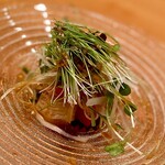 日本料理 たかむら - ❺かんずり和え
      　本鮪(八森)活蛸(秋田)鰤(噴火湾)