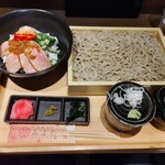蕎麦きり みよた - 鴨ステーキ丼Aセット～かけポンみぞれ～【丼(小)+蕎麦】 979円 ♪