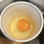 信州屋 - 「モーニングセット」(400円)の生卵