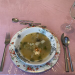レストラン テルミニ - まずは、山梨ほうとう風スープ。
            
            ほうとうは入っていないけど…なんとなくわかる。
