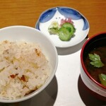 七草の湯 - 松茸ご飯、味噌汁