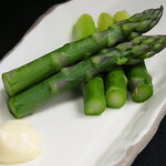 Freshly boiled super thick asparagus