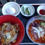 高麗館 - ミニプルコギ丼+ミニ戸沢流冷麺のハーフ&ハーフ