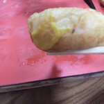 明石名物 玉子焼き 本家きむらや - せっかくなんで、辛子もつけてみます。（おでん用ですよ）