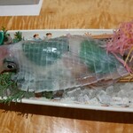 対馬のどぐろとイカ活き造り 博多 魚蔵 - やりいか活き造り