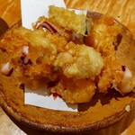 対馬のどぐろとイカ活き造り 博多 魚蔵 - 後造り（天ぷら）