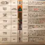 和酒BAR 途なり。 - とても詳しい日本酒メニュー