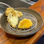 そば くら富 - 天麩羅一部　岐阜名産富有柿と舞茸