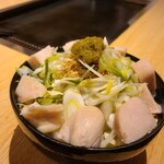 Monjayaki Kazu - 蒸し鶏と柚子胡椒