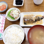 魚力 - さば味噌となめろう定食1400円