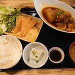 Nikukei Izakaya Nikujuuhachibanya Gotandaten - 日替わり角煮大根とハムカツ＠¥900