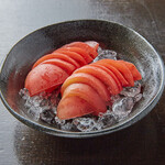 Chilled tomatoes (homemade yuzu dore)