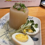 食堂★酒バ ココソーレ - おでんは、大根、榛名たまごを選択。汁もっと欲しいな