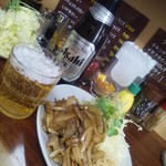 馬場南海 - しょうが焼きは、ビールとともに美味しくいただきました