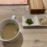Kurashikikafethito - 前菜2種、みそ汁【2022.10】