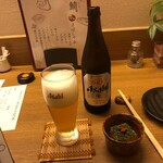 美酒佳肴 ゆらく - 瓶ビールとおとーし