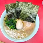 Suehiroya - ラーメン大盛＆味付玉子（上から）