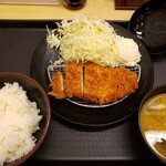 松のや - ロースかつ+トッピングポテサラ定食500円(クーポン利用)