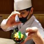 鮨結う翼 - プリン巻きwith田原料理長