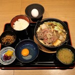 Ginza Shabugen - すき煮定食【霜降りロース】　2,500円