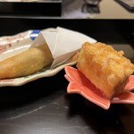 よし町 - ・揚げ物
      合鴨レバー春巻き みつ芋
      私レバーペーストに今まで魅力そんな感じてなかったけど、揚げたらめっちゃ好きだったw衣が薄くて好き！
      芋もそんな好きじゃないけど、これなぜか激うまwww