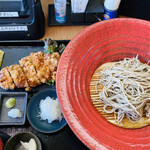 Soba De Omotenashi Orimba - 山賊唐揚げセット、辛み下ろし付き