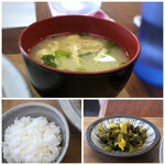 Tonkatsu Kazoku - ◆ご飯も美味しい。 ◆お味噌汁 ◆高菜
