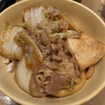 Yayoi Ken - 最後は、白飯(小)をお代わりし、残ったすき焼きをぶっ掛けて「すき焼き丼」にして頂きます。
