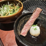 蕃 YORONIKU - サーロイン　ポン酢と香味野菜と共に