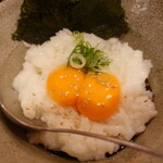 炭火鶏焼 白久 - 台湾ミンチの玉子めし？