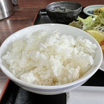 やま田 - あべ鶏の唐揚げ定食　ライス