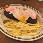 Hotdog stand homeys - タルタルエッグドッグ（黒いライ麦）（ポテトセット）