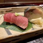 奈良 而今 - 今日は寿司が二貫も！