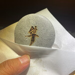 隼 - ⑥殷雷　意味は雷
      最中の生地のパリッと感を一つ目の雷と中身は香港のアヒル　梅のジャムでマリネ、フォアグラを紹興酒でマリネし、テリーヌにしたもの　もう一つの雷〜パチパチはスペインのキャンディー