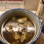 麺屋 音 - 特製濃厚つけ麺(スープ)