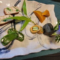 閑臥庵 - 筝羹(季節野菜の炊き合わせ)。