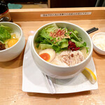 Toripaitanyumen Kageyama - 鶏白湯麺塩そば（プチ御飯付き）＋肉みそ玉子かけごはん