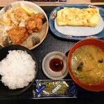 Teishokuya Yotsuba - 令和4年11月 モーニング
                      だし玉子巻き＆若鶏唐揚げの朝定食 500円